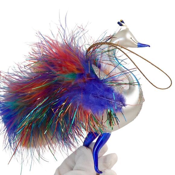 VTG Soffieria De Carlini Italy Christmas Ornament Peacock Bird RARE Color! - Picture 8 of 16